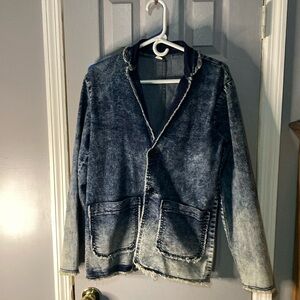 Unisex blue jean slim fit blazer this blazer is stretchy